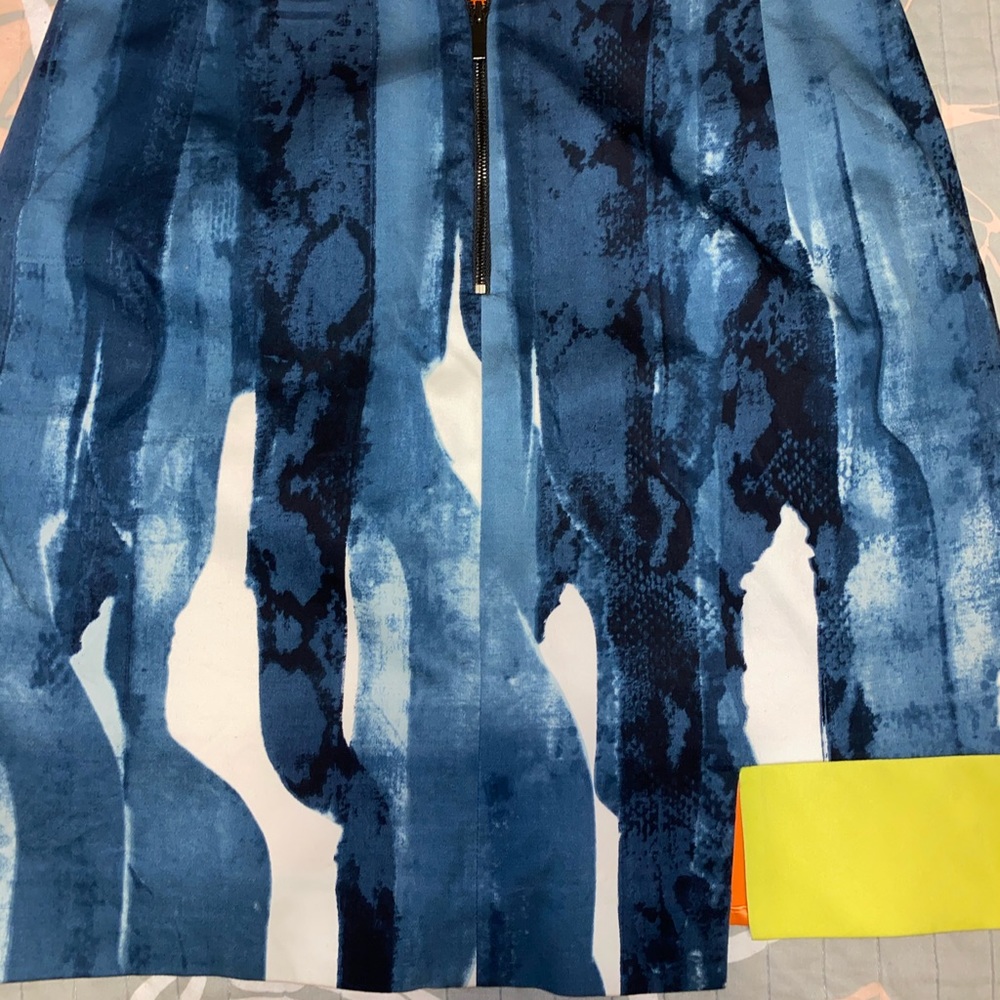 tahari asymmetrical snake print skirt